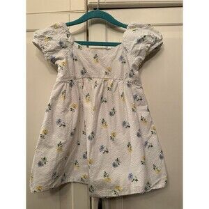 Janie and Jack The Posy Perfect Dress‎ Girls 2T White Seersucker